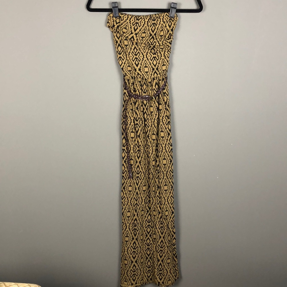 Forever 21 l Tribal Strapless Maxi Dress w/Belt
